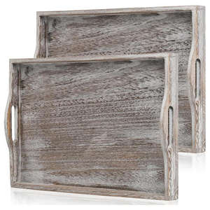 Designer Wooden Tray for Attractive Food Display <b>Serving</b> Coffee Tea <b>Beverages</b> <b>Set</b> 37 - Product Image 1
