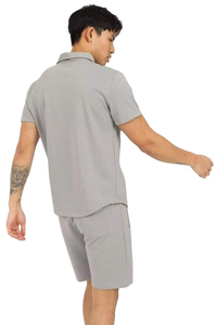 Conjunto de Dos Piezas de Camiseta Polo y Pantalones Cortos de Golf Casuales de Verano para Hombre, de Poliéster/Algodón, de Secado Rápido, Color Sólido, al por Mayor - Product Image 4