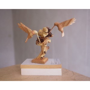 Sculpture d'oiseau en bois faite à la main, figurine d'animal sculptée, décoration de table, ornement rustique pour salon - Product Image 5