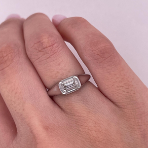 Anillo de diamante cultivado en laboratorio de 1 quilate, certificado IGI, corte redondo, anillo de compromiso, oro de 14k, regalo para ella - Product Image 6