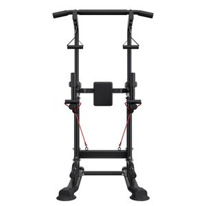 Torre Multifunzione per Allenamento 330 LBS con Stazione Dip Regolabile a 12 Livelli, Base Stabile, Supporto Schiena e Barra Trazioni - Product Image 1