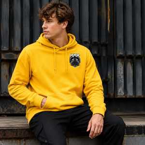 Sudadera con Capucha de Forro Polar para Hombre con Logotipo de MMA, Amarilla, Corte Regular, Diseño con Bolsillos, Ropa Casual de Invierno, 100% Algodón, Antiarrugas - Product Image 3