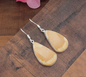 ต่างหูหยดน้ำประดับพลอยแจสเปอร์ธรรมชาติ เงินแท้ 925 เครื่องประดับอัญมณีหรูหราสำหรับงานปาร์ตี้และของขวัญวันเกิด - Product Image 1