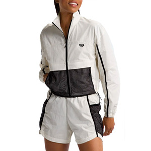 OEM Custom Women's Lightweight Mesh Panel Windbreaker Set Lightweight Nylon Racer Windbreaker shorts Streetwear Hoodies Supplier - Product Image 3