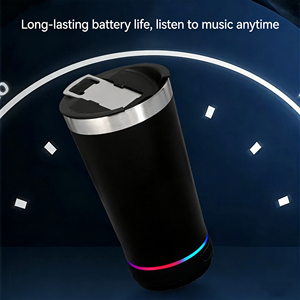 16oz 304 Stainless Steel <b>Insulated</b> <b>Mug</b> Beer <b>Mug</b> Vacuum Water Cup Outdoor Car Cup with Speaker - Product Image 3