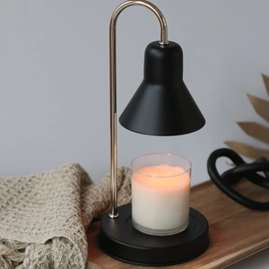 Lampe chauffe-bougie élégante en métal pour bougies en pot avec technologie de chauffage sécurisée, porte-encens et diffuseur d'aromathérapie - Product Image 1