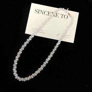 Collier Classique de Luxe en Diamant de Laboratoire, Style Pêche Élégant, Sertissage Griffe Unique, Grappe de Pierres Taille Poire, Chaîne Tennis, Bijou Tendance - Product Image 3