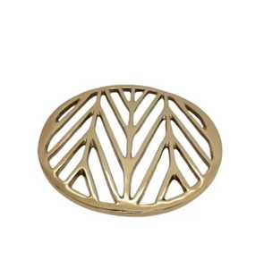 Skies Trader Polished Brass Oval Branch Trivet Modern Botanical Pot Stand Heat Resistant Heavy Duty Metal <b>Table</b> <b>Protector</b> - Product Image 1