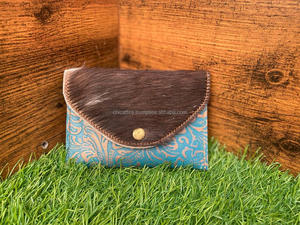 Nouveau élégant en relief imprimé fleuri fourrure cuir carte porte-monnaie portefeuilles Rectangle crédit porte-carte étui mignon carte sacs à main - Product Image 3