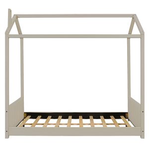 Letto a capanna in velluto beige a grandezza naturale per bambini, in legno, con comfort eccellente (Vecchio SKU LP000126AAA) - Product Image 6