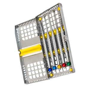 Juego de 5 piezas de osteótomos dentales manuales de acero rectos con estuche, certificados CE para uso en quirófanos - Product Image 3