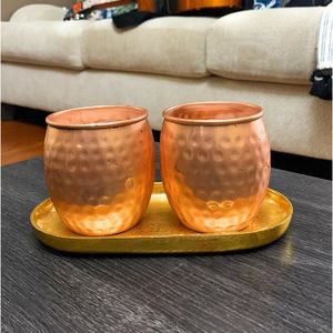 Juego de tazas de cobre martillado Glacier Retreat, tazas reutilizables para bebidas, tazas para cócteles, colección premium y duradera - Product Image 5