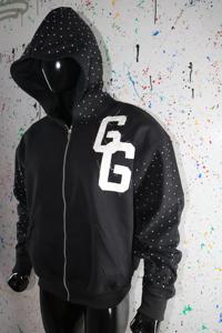 เสื้อฮู้ดดี้ผู้ชาย GG สีสันตามสั่ง ซิป ผ้าฝ้าย 100% สำหรับฤดูหนาว - Product Image 4