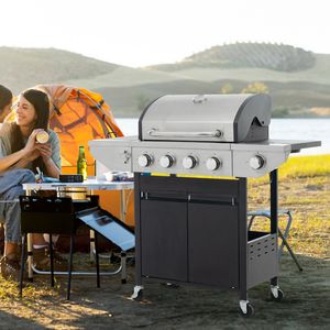 Parrilla de Gas Propano de Acero Inoxidable de 4 Quemadores, 46,500 BTU, para Exteriores, Patio, Jardín, Barbacoa - Product Image 2