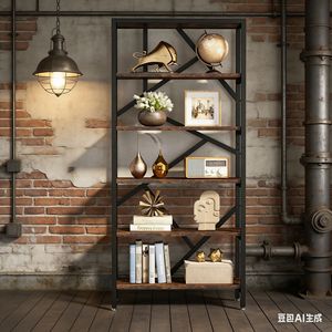 Libreria Industriale Etagere con 6 Ripiani, Scaffale Espositivo, Librerie e Scaffalature - Product Image 1