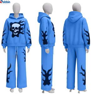 Conjunto Deportivo para Hombre, Estilo Nuevo, Unisex, Azul, con Capucha, Manga Larga, Estampado por Sublimación, Corte Holgado, Informal, para Otoño - Product Image 3