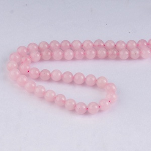 ALIZA AGATE EXPORTS ลูกปัดโรสควอตซ์ธรรมชาติขนาด 8 มม. ลูกปัดพลอยสีชมพูขัดเงาสำหรับทำเครื่องประดับ ขายส่ง - Product Image 1