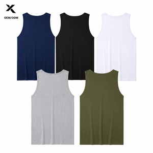 Débardeur pour homme X Sports City, respirant, couleur unie, col rond, sans manches, 100% coton, vêtements de sport toutes saisons, logo X - Product Image 2