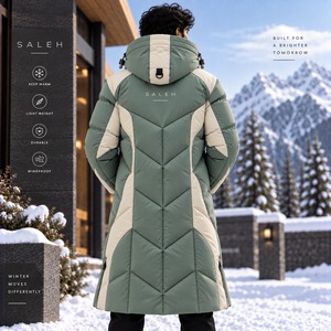 Wholesale <b>Men's</b> <b>Longline</b> <b>Puffer</b> Jacket Winter Warm Thick Quilted <b>Coat</b> Insulated Outdoor Custom OEM ODM Manufacturer - Product Image 2
