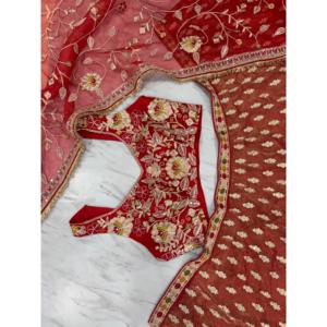 Plus beau dernier créateur Heera Création Orange taille M Lehenga Choli pour femme Ensemble de broderie exquis - Product Image 6