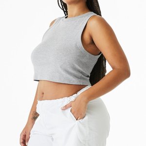 New Style Women's Hip Hop Short <b>Cropped</b> Tank <b>Tops</b>-Lightweight 100% Cotton Breathable Quick Dry Customizable OEM Service - Product Image 3