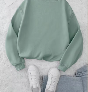 Sudadera Extra Grande de Cuello Redondo para Mujer Hardihood International, con Estampado de Letras Verdes, Manga Larga, Tejido de Algodón, Estilo Vintage de Primavera - Product Image 2