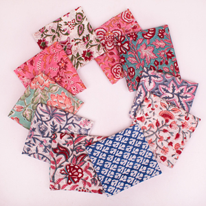 Eco-Friendly Cotton Bandana Scarf Unisex Floral Block Print Breathable Lightweight Summer Scarf Handprinted <b>Head</b> Wrap Neck Tie - Product Image 3