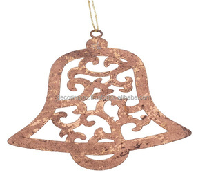 Adornos de metal hechos a mano de Navidad de oro de linternas de hierro y adornos de linterna decorativos de festival de oro y plata - Product Image 5