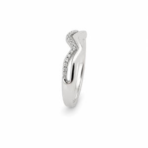 Women's Geometric Diamond Eternity Band <b>Ring</b> Rhodium Plated 925 <b>Silver</b> Pave Setting Modern Engagement Style - Product Image 3