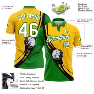 Chemises de golf pour hommes/femmes de haute qualité avec logo personnalisé OEM, polos de golf sublimés, t-shirt de sport à manches courtes - Product Image 2