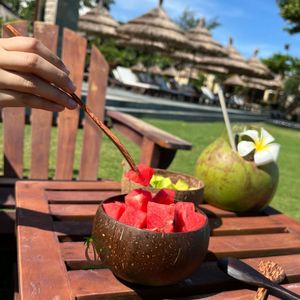 Eco-Friendly Lightweight Polished <b>Coconut</b> <b>Shell</b> Bowl Combo Spoon-Camping Use Bohemian Design Custom Logo Available Bowl Diameter - Product Image 2