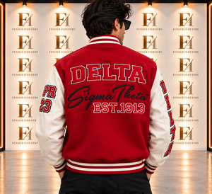 Chaqueta Varsity para Hombre, Chaqueta Clásica Letterman, Cuerpo de Lana, Mangas en Contraste, Parches de Chenille, Botones a Presión, Chaqueta de Béisbol - Product Image 2
