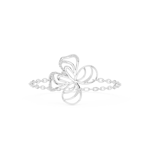 Bracelet ajouré floral en or rose massif 9K 10K 14K 18K avec diamants CVD de laboratoire DEF – Chaînes et bracelets à maillons tendance pour femme - Product Image 6