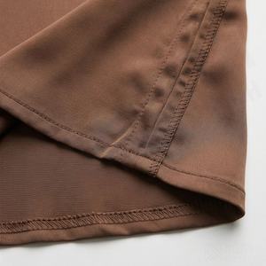 Abaya de Poliéster Sedoso con Abertura Frontal, Color Sólido, Tela Nida Ligera, con Cuentas, Simple, Modesta, Islámica, Lisa, Musulmana, Personalizada - Product Image 6