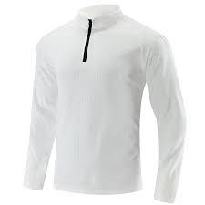 เสื้อยืดออกกำลังกายผู้ชายสไตล์วินเทจสำหรับฤดูร้อน แห้งเร็ว คอตั้ง ซิป ผ้าเนื้อแน่น 180 กรัม ยืดหยุ่นได้ดี เหมาะสำหรับเล่นกีฬา - Product Image 2