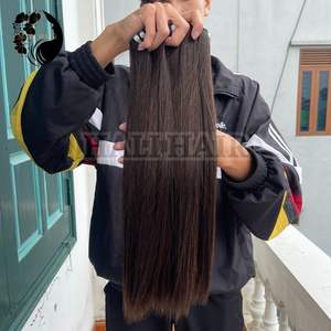 Extensions de cheveux lisses à trame vietnamienne Super Double Drawn Single Drawn de haute qualité 100% Human Remy Texture Silky No Dedding - Product Image 1