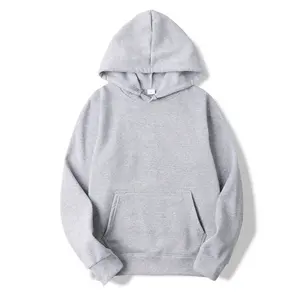 Trendy Oversized Sports Pullovers for Men Solid Color <b>Long</b> Fleece <b>Sweatshirts</b> with Hood Spring Autumn S-3XL for Couples - Product Image 2