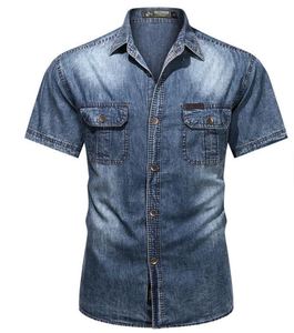 Camisas de Mezclilla Modernas Casuales para Hombre, 100% Algodón, Lavado Medio, Transpirables, Ligeras, a la Moda, Venta al Por Mayor - Product Image 1