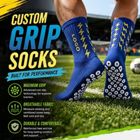 Chaussettes de football personnalisées à forte valeur ajoutée Chaussettes à prise en main d'usine Chaussettes antidérapantes
