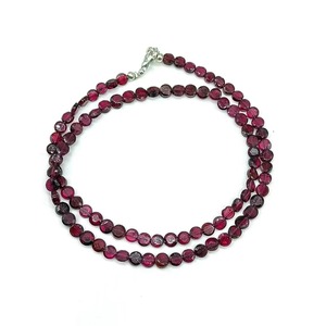 Collier de perles facettées en grenat rouge naturel, bijoux en pierres précieuses, fermoir en argent sterling 925, vente en gros, cadeau pour femme - Product Image 1