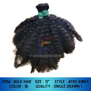 Extensions de cheveux naturels afro crépus Remy en vrac indonésiens originaux - Product Image 6