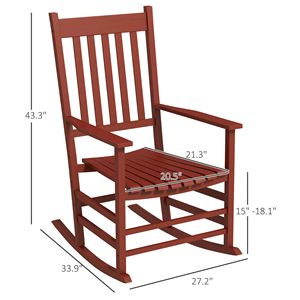 Set di 2 Sedie a Dondolo da Esterno con Curve Delicate, Dondoli da Giardino in Legno ad Alta Densità per Prato, Giardino e Portico, Mobili per Uso Esterno - Product Image 3