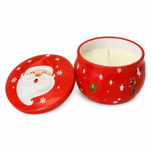 Luxury Organic Fruit Scented Soy Wax Handmade Art <b>Candle</b> with Elegant Metal Tin Lid-Christmas Holiday <b>Gift</b> - Product Image 4
