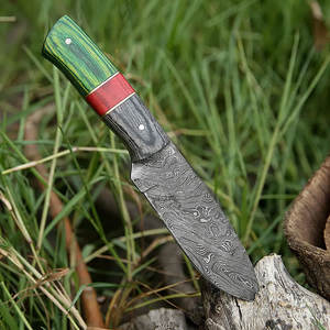 Cuchillo de Acero de Damasco para Camping, Caza y Actividades al Aire Libre con Funda de Cuero, Suministro al por Mayor y Pedidos Personalizados - Product Image 3
