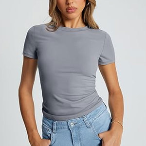 Camiseta Corta Personalizada al por Mayor, Camisetas de Precio Bajo para Mujer, Camiseta de Jersey Fino para Mujer - Product Image 4