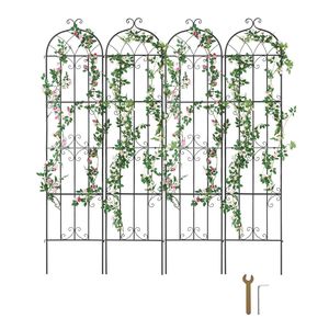 Traliccio per Fiori da Giardino in Metallo Antiruggine 87 x 20 Pollici, Traliccio per Rose Rampicanti da Esterno, Confezione da 4 per Decorazione Giardino - Product Image 1