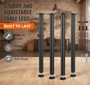 Easy Install Midcentury Stainless Steel <b>Square</b> Dining <b>Table</b> Legs Heavy Duty Binh Phuoc EDPTBL000 - Product Image 3