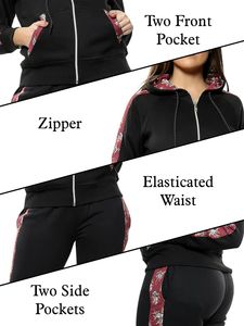 Ensemble de survêtement décontracté 2 pièces pour femme Shaheen Fit à capuche, uni, style streetwear, léger, doux et extensible pour l'entraînement - Product Image 5