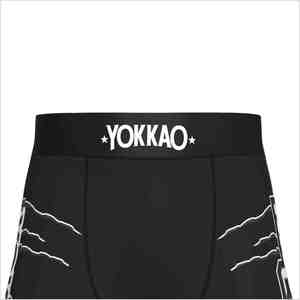 Men's <b>Black</b> Spandex High Elastic Waist Breathable Quick Dry Casual Athletic Shorts Solid Color Front Logo 220g Knitted - Product Image 3