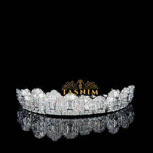 TASNIM - Grillz Dentales de Plata 925 con Diamantes Moissanite VVS, Corte Princesa, Engaste Invisible, Estilo Hip Hop, Unisex, para Fiestas y Uso Diario - Product Image 4